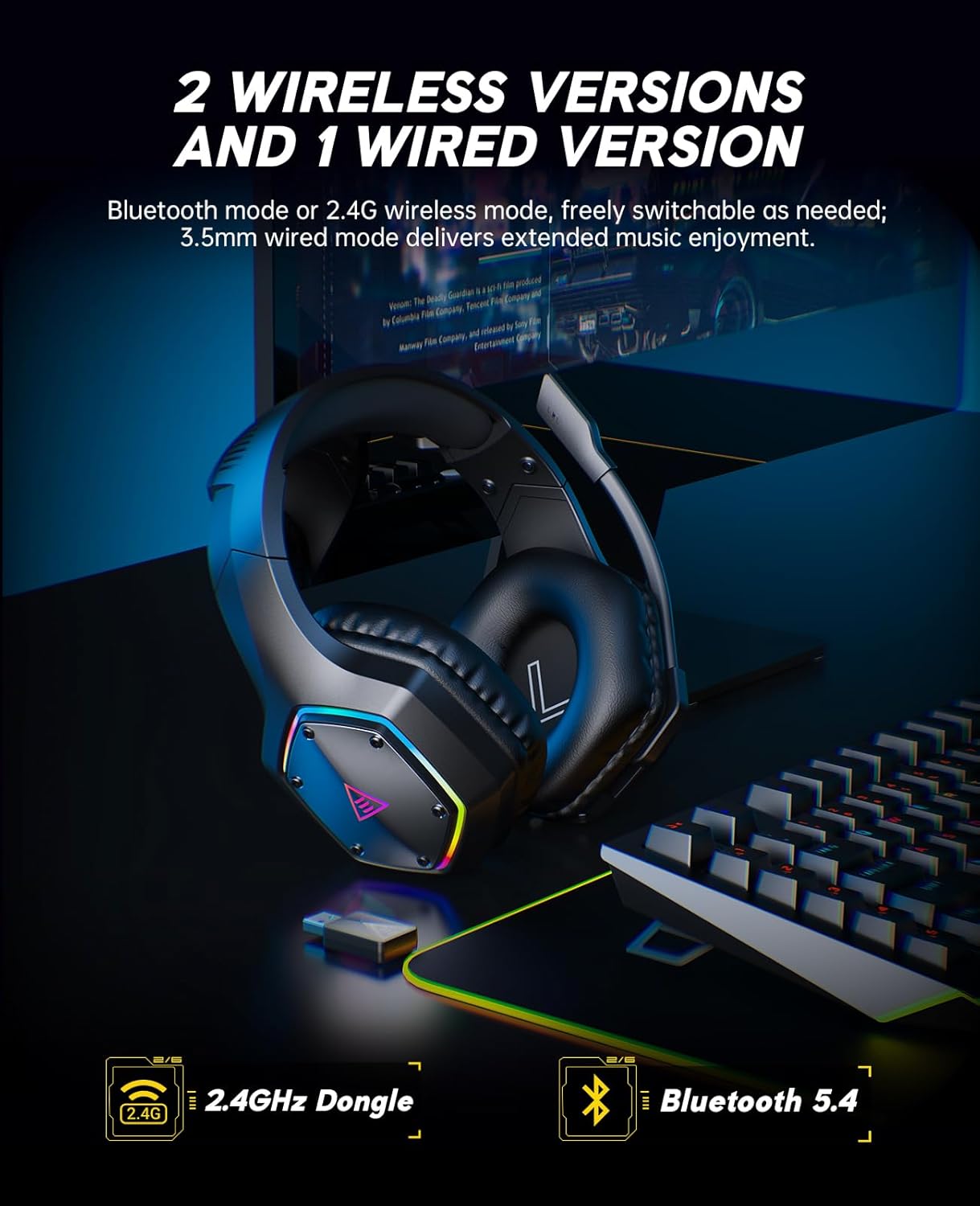 2.4GHz Wireless Gaming Headset - Pc Gaming Ps5 ulasan dan harga