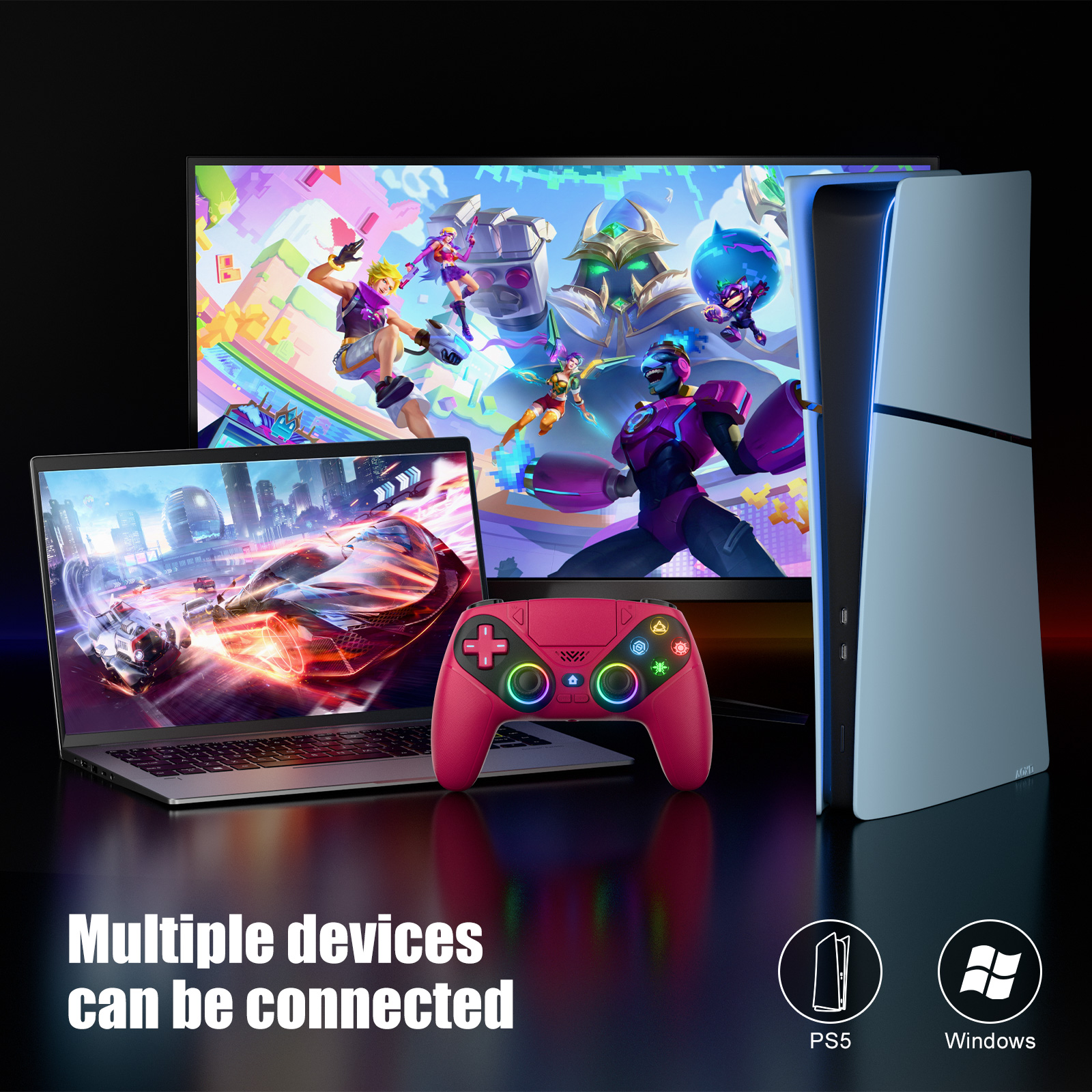 RGB Wireless Gaming For Ps5 Co - Pc Gaming Ps5 ulasan dan harga