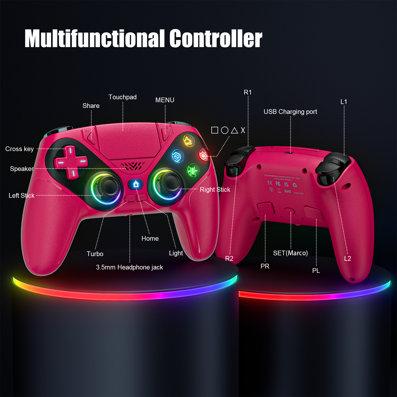 RGB Wireless Gaming For Ps5 Co - Pc Gaming Ps5 ulasan dan harga