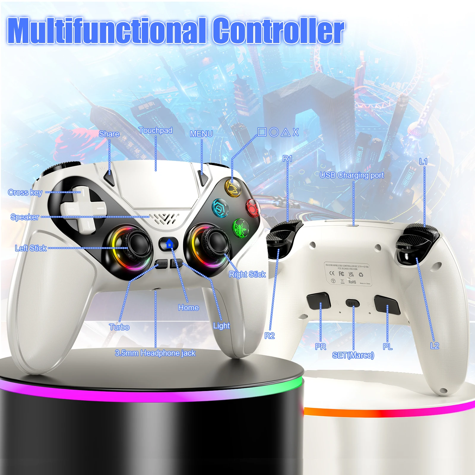 Wireless Controller Gamepad Fo - Pc Gaming Ps5 ulasan dan harga