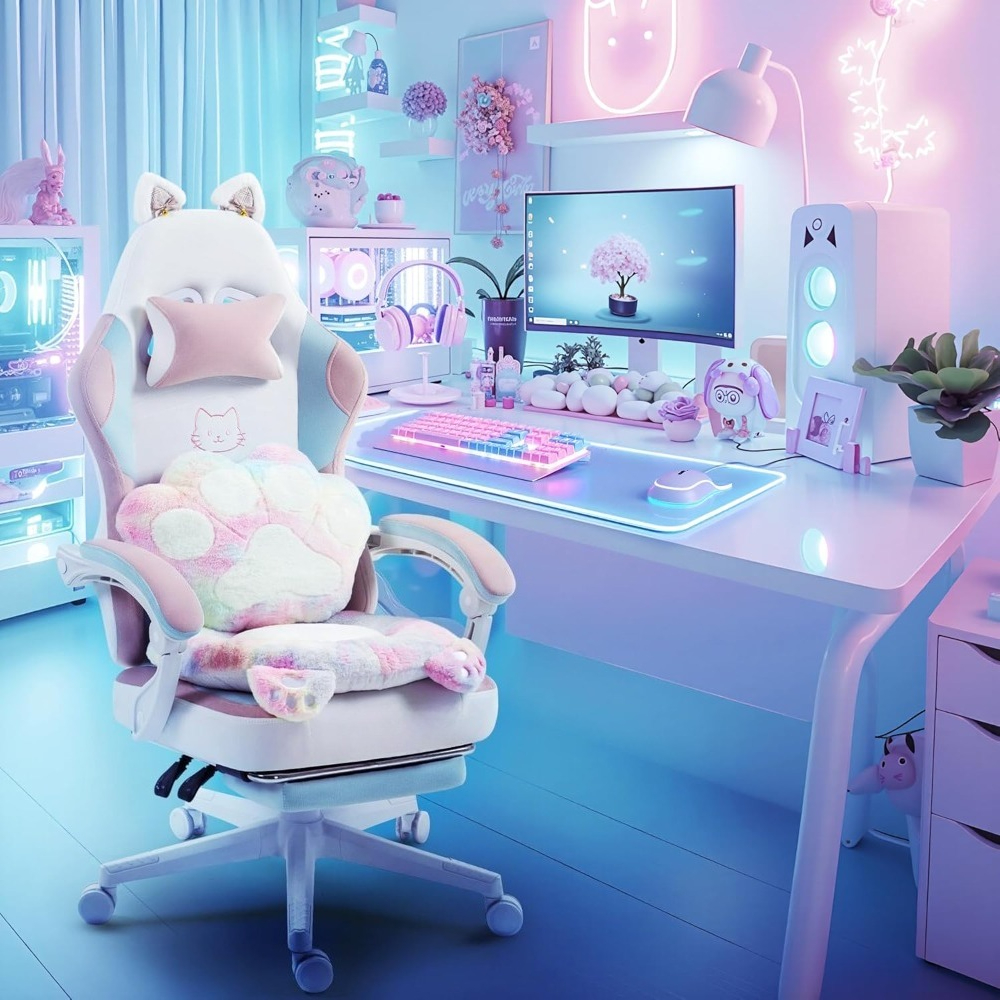Gaming Chair Cute with Cat Ear - Pc Gaming Girl ulasan dan harga