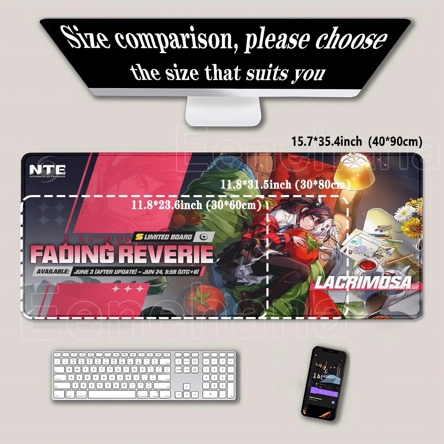 Mousepad Lacrimosa Neverness t - Pc Gaming Girl ulasan dan harga
