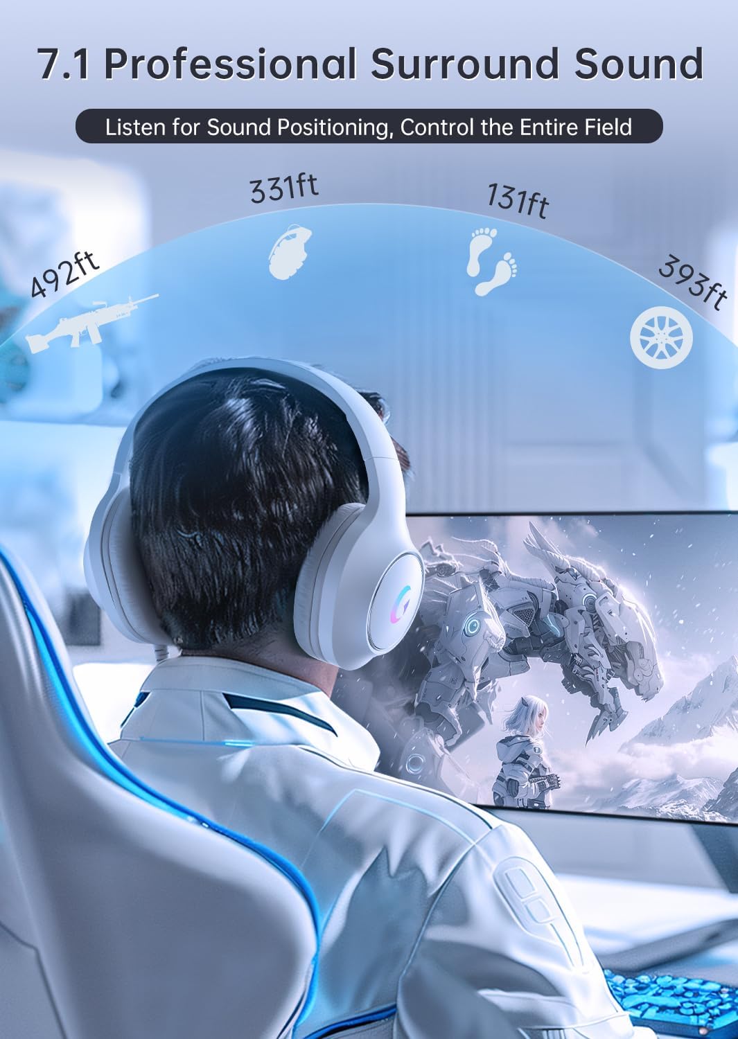 Gaming Headset With 7.1 Surrou - Pc Gaming Ps5 ulasan dan harga