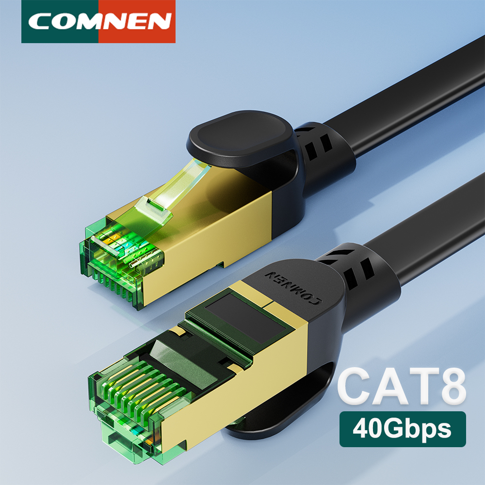 COMNEN New Cat8 Flat 40Gbps Et - Pc Gaming Ps5 ulasan dan harga