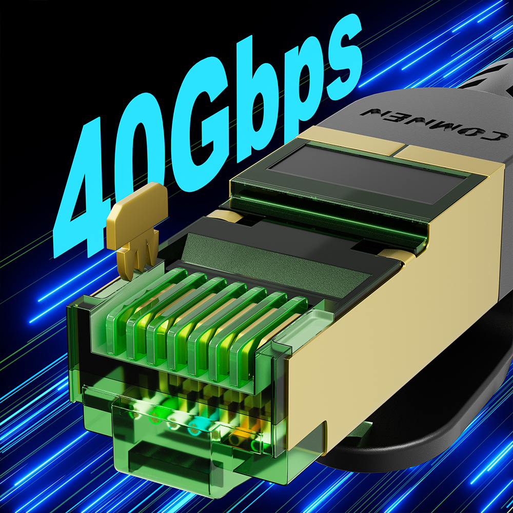 COMNEN New Cat8 Flat 40Gbps Et - Pc Gaming Ps5 ulasan dan harga