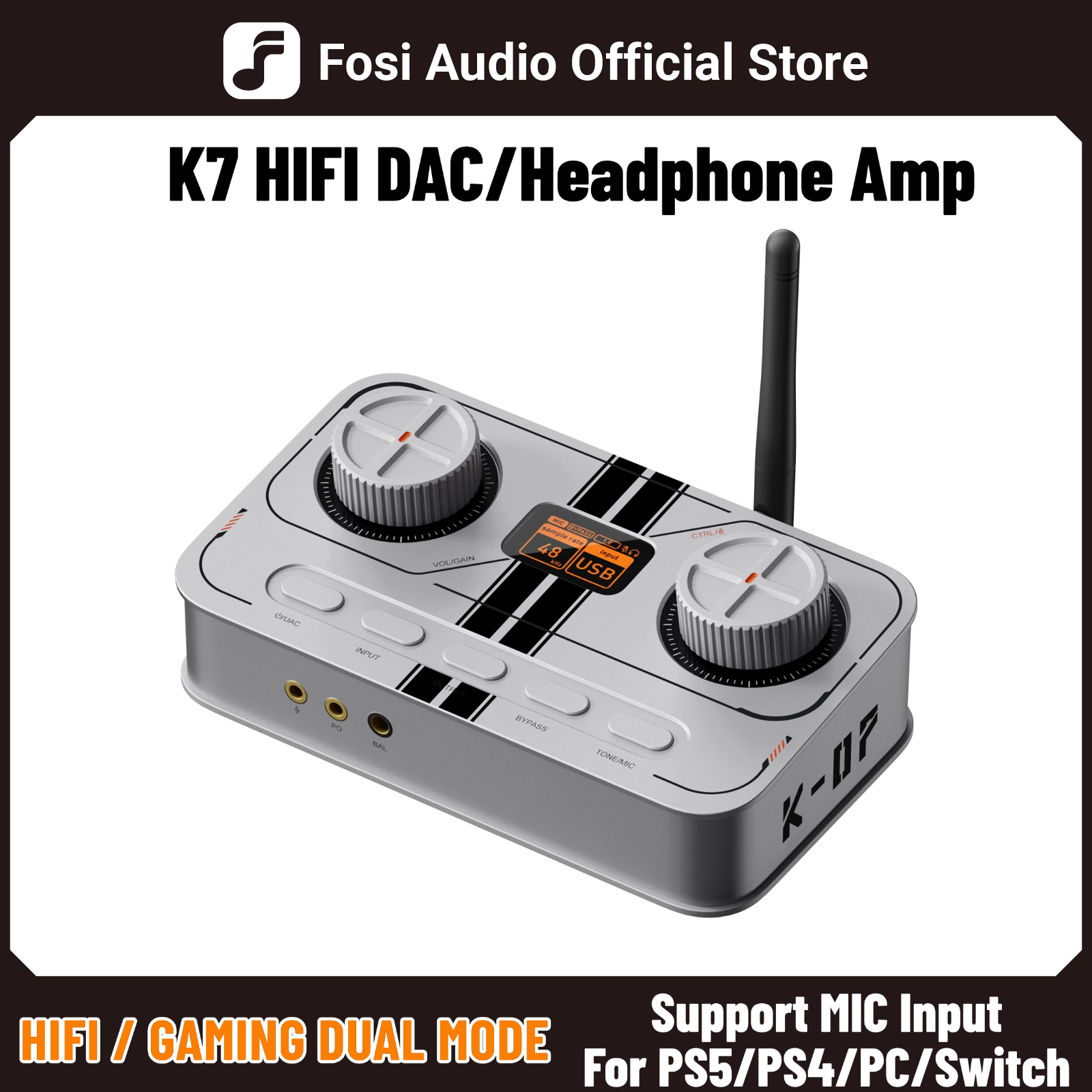 Fosi Audio K7 White Gaming Hea - Pc Gaming Ps5 ulasan dan harga