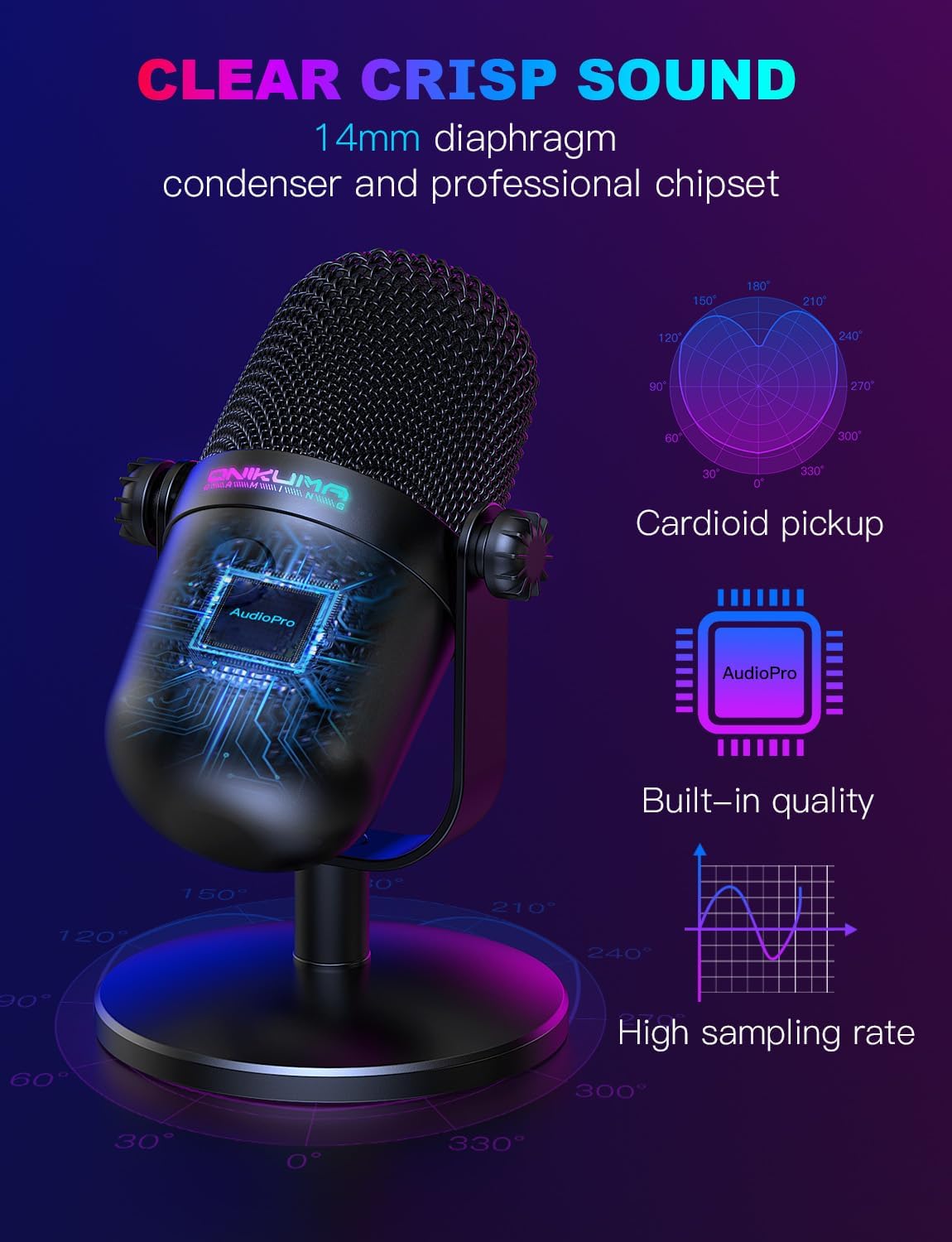 USB Gaming Microphone With Noi - Pc Gaming Ps5 ulasan dan harga