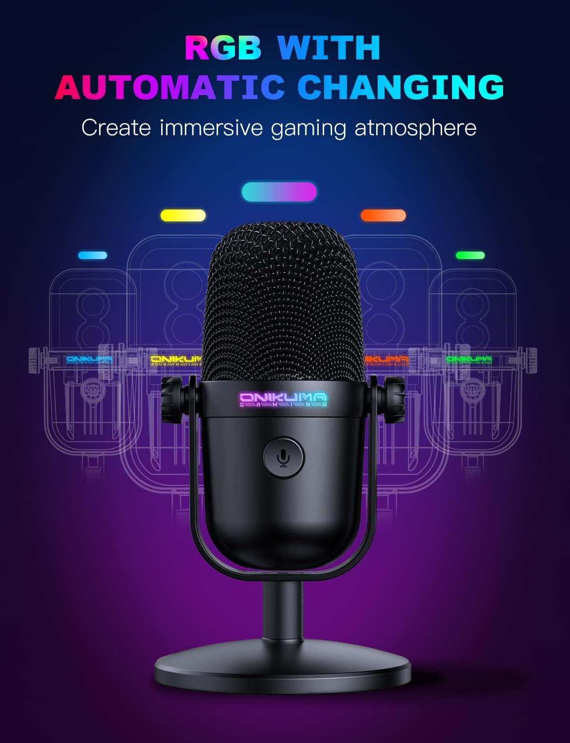 USB Gaming Microphone With Noi - Pc Gaming Ps5 ulasan dan harga