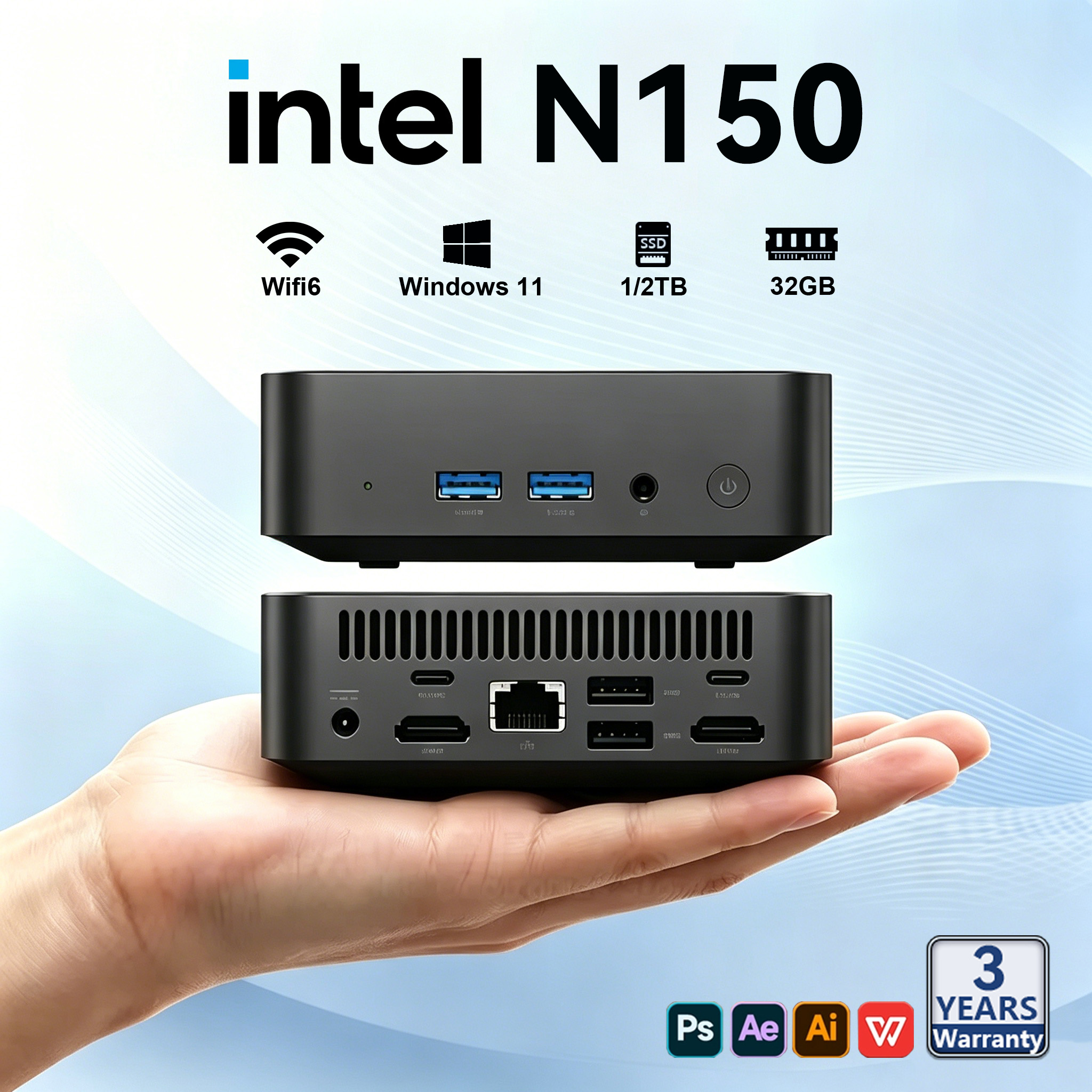 2026 Intel N150 Mini PC Portab - Pc Gaming Ram 32Gb ulasan dan harga